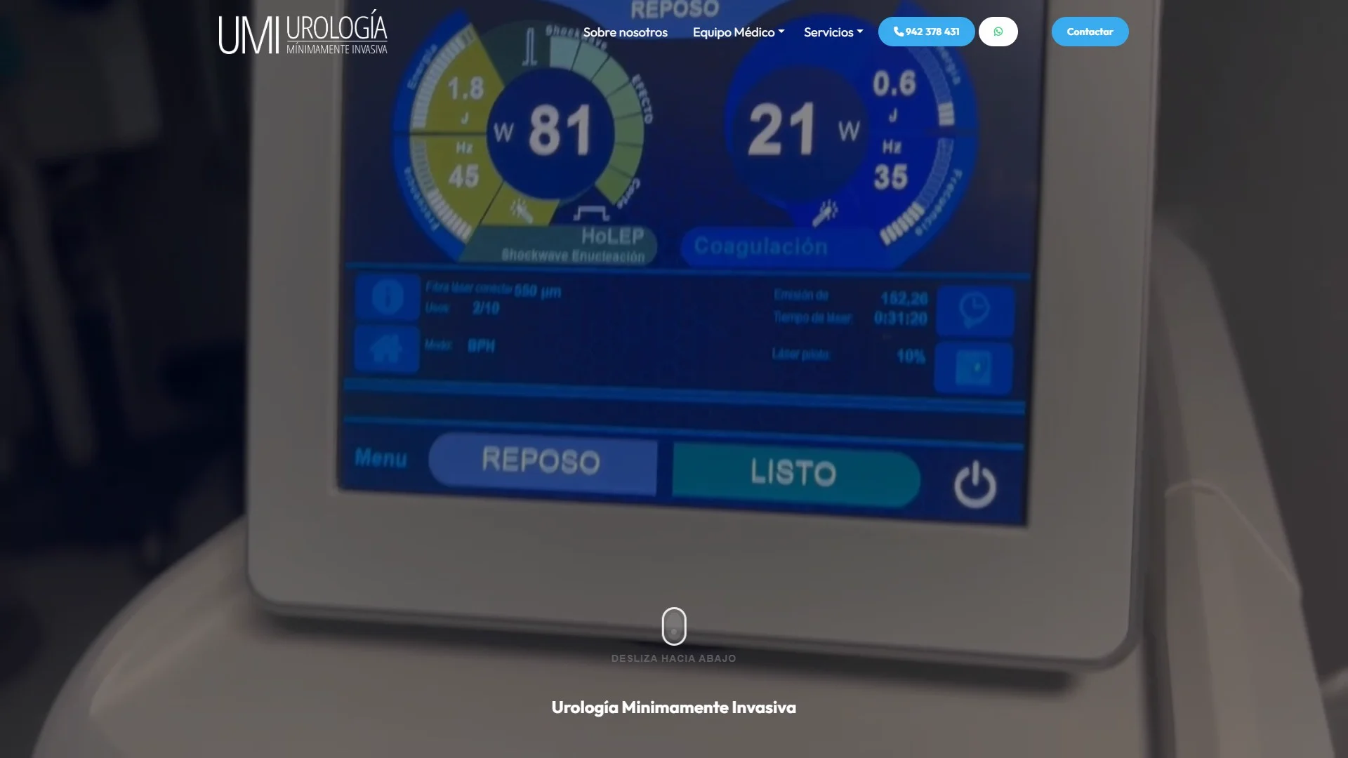 Sitio web de UMI Urología Mínimamente Invasiva